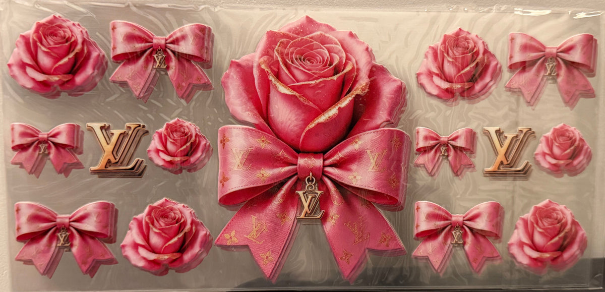 Pink rose & bow